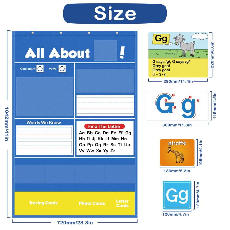 VELENA Alphabet Learning Pocket Chart