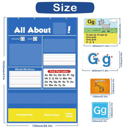 VELENA Alphabet Learning Pocket Chart