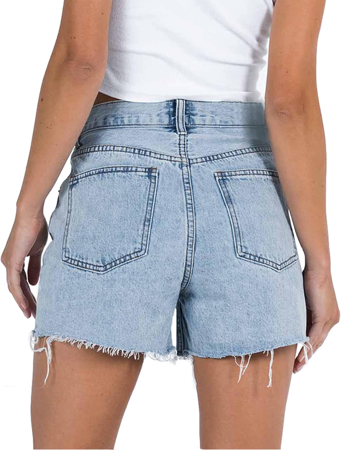 FEELBETTR Women Crossover Jean Shorts