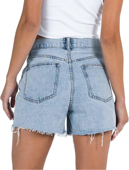 FEELBETTR Women Crossover Jean Shorts