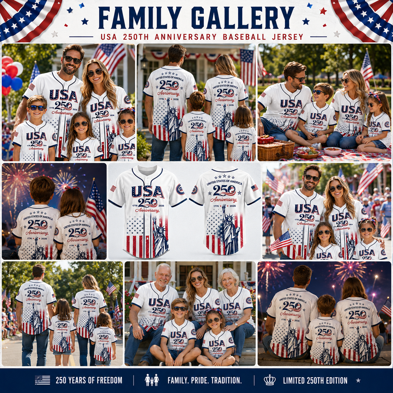 USA 250th Anniversary Baseball Jersey