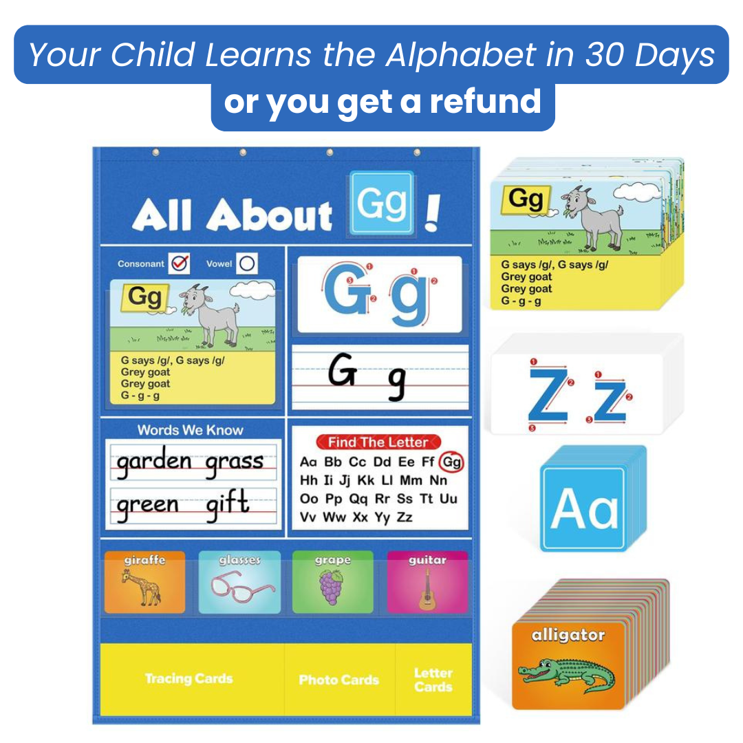 VELENA Alphabet Learning Pocket Chart