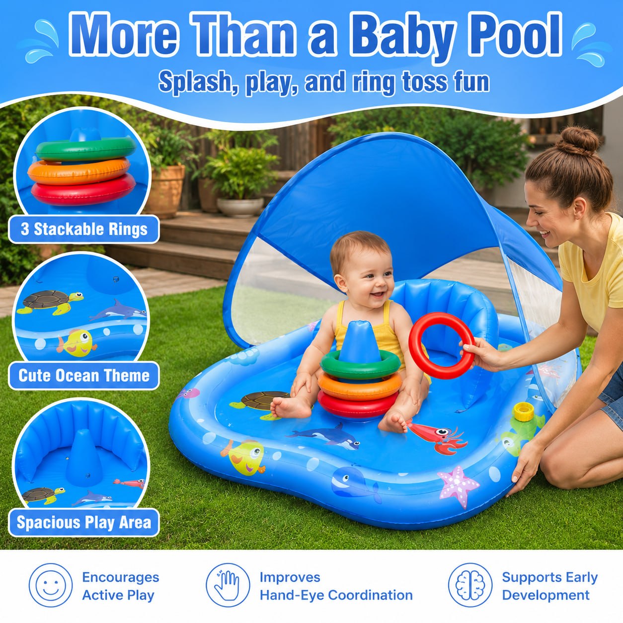VELENA Baby Play Mat with Sprinkler